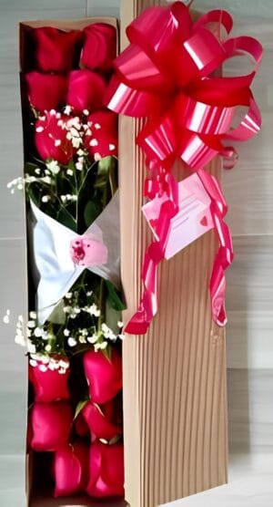 Caja 12 rosas R13